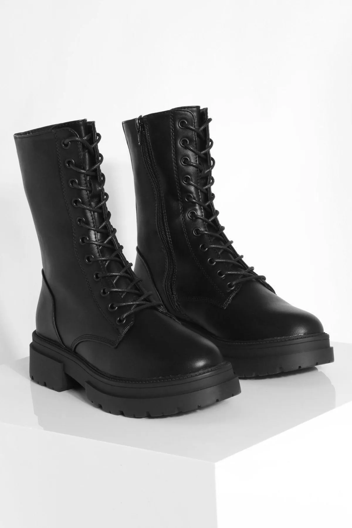 boohoo Bottes De Randonnée À Lacets< Bottes|Bottes Noires