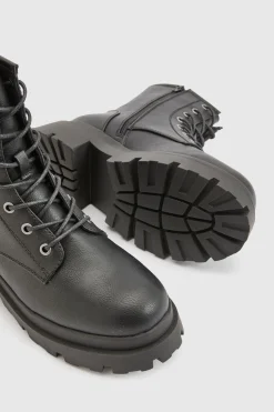 boohoo Bottes De Randonnée À Lacets Avec Semelle Crantée< Bottes|Bottes Noires
