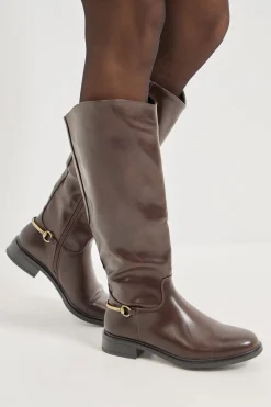 Bottes d'équitation hautes Emma en synthétiquecuir avec détail étrier