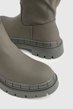 Bottes en caoutchouc à hauteur de mollet et à semelles épaisses