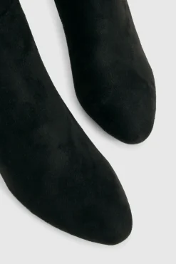 Bottes genou haut à talon bloc, coupe large