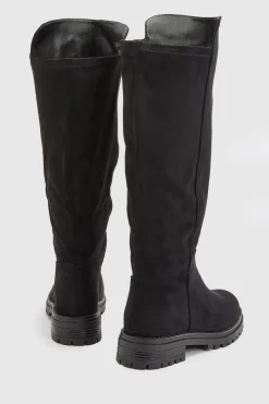 Bottes Hautes Au Genou En Synthétiquecuir Extensible Coupe Large Bank