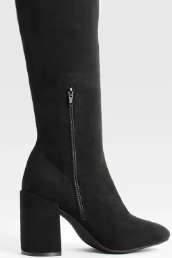 boohoo Bottes Hautes Au Genou Stretch Coupe Large< Bottes|Bottes Hautes