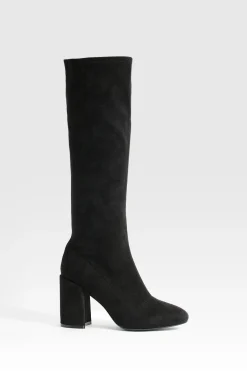 boohoo Bottes Hautes Au Genou Stretch Coupe Large< Bottes|Bottes Hautes