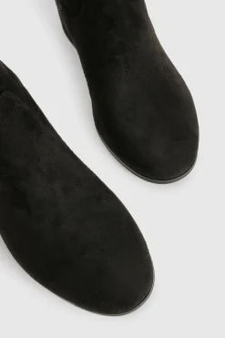 Bottes Hautes au Genou à Talon Bloc en synthétique Coupe Large