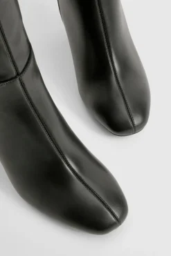 boohoo Bottes Hautes Au Genou À Talon Bloc Coupe Large< Bottes|Bottes Hautes