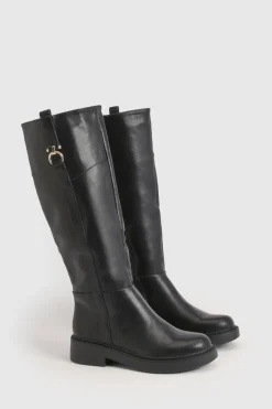 Bottes Hautes À Boucles Métalliques Décoratives