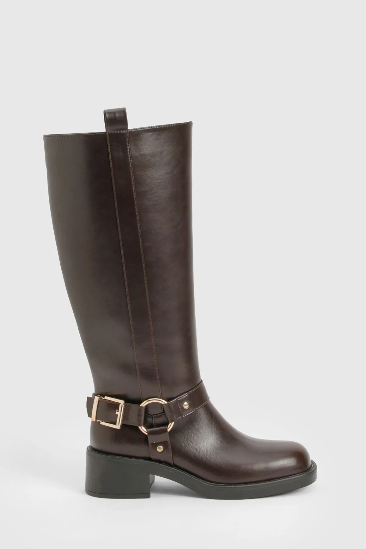 boohoo Bottes Hautes à Bout Carré Épais< Bottes|Bottes Hautes