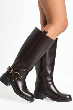 boohoo Bottes Hautes à Bout Carré Épais< Bottes|Bottes Hautes