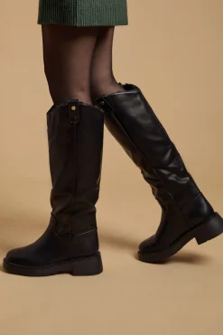 Bottes Hautes Chunky Tara en Synthétique avec Doublure en Synthétique