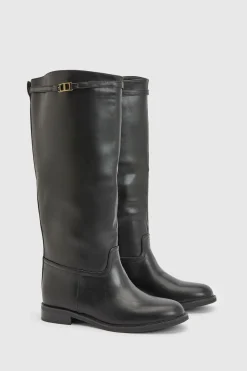 Bottes Hautes À Colonne Avec Détail De Quincaillerie