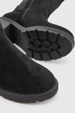 Bottes Hautes À Coupe Large Avec Détails De Panneaux En Synthétique Et Semelle Épaisse