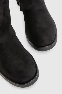boohoo Bottes Hautes À Détail Boucle Avec Revers Pliable< Bottes|Bottes Hautes