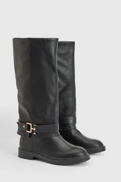Bottes Hautes À Détail Boucle Et Semelle Épaisse