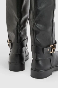 Bottes Hautes À Détail Boucle Et Semelle Épaisse
