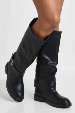 Bottes Hautes À Détail Boucle Et Semelle Épaisse