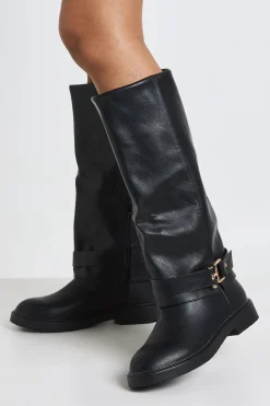 Bottes Hautes À Détail Boucle Et Semelle Épaisse