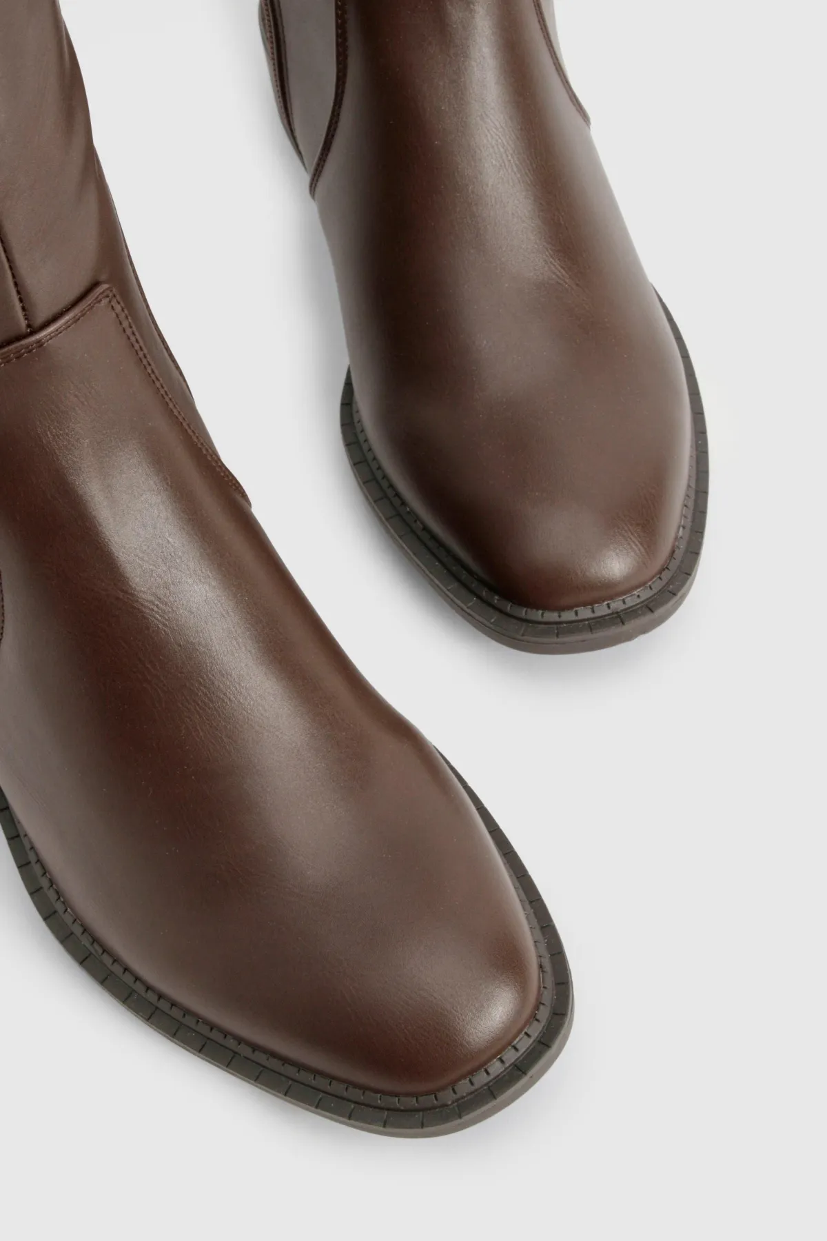 boohoo Bottes hautes à détail contrastant - Pointure large< Bottes|Bottes Hautes