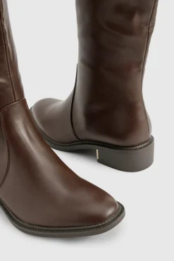 boohoo Bottes hautes à détail contrastant - Pointure large< Bottes|Bottes Hautes