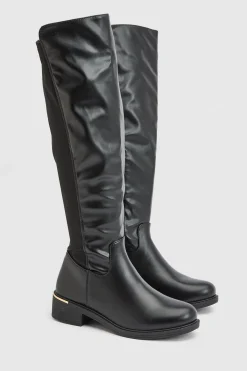 boohoo Bottes Hautes À Détail De Panneau Et Semelle Épaisse< Bottes|Bottes Hautes