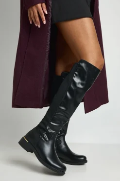 boohoo Bottes Hautes À Détail De Panneau Et Semelle Épaisse< Bottes|Bottes Hautes