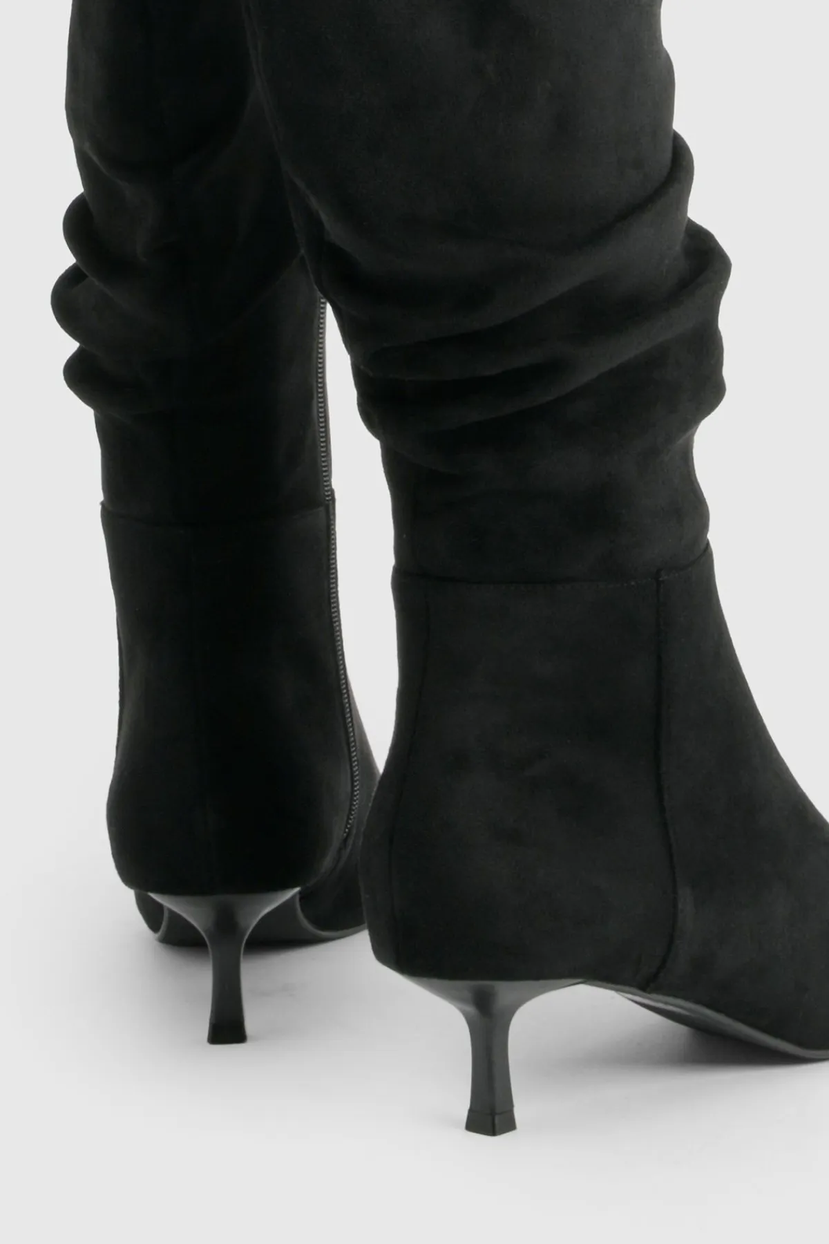 boohoo Bottes Hautes À Effet Daim Froncé< Bottes|Bottes En Daim