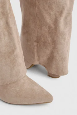 Bottes Hautes en synthétique à Revers avec Boucles