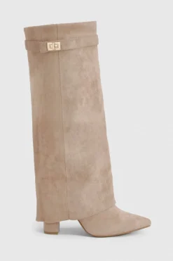 Bottes Hautes en synthétique à Revers avec Boucles