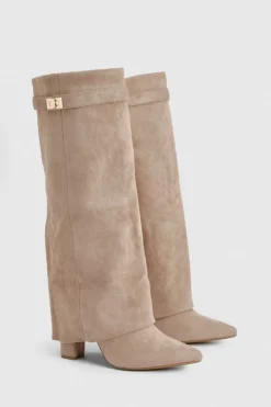 Bottes Hautes en synthétique à Revers avec Boucles