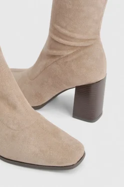 Bottes Hautes en synthétique à Talon Bloc Empilé