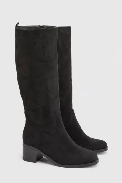 Oasis Bottes Hautes Evie À Talon Bloc Moyen En Synthétique< Bottes|Bottes En Daim