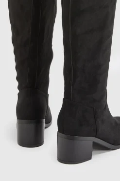 Oasis Bottes Hautes Evie À Talon Bloc Moyen En Synthétique< Bottes|Bottes En Daim