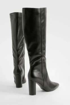 boohoo Bottes hautes à genou à bout pointu et à coupe ample< Bottes|Bottes Hautes