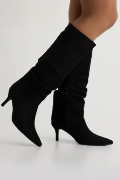 boohoo Bottes Hautes À Hauteur Genou Slouchy À Talon Moyen< Bottes|Bottes Hautes