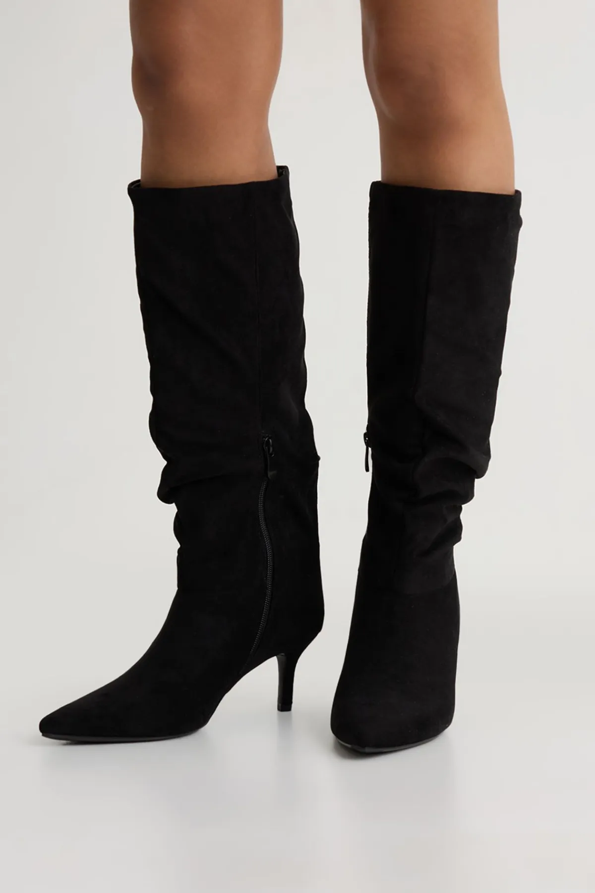 boohoo Bottes Hautes À Hauteur Genou Slouchy À Talon Moyen< Bottes|Bottes Hautes