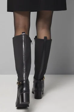 Bottes Hautes Hills en synthétique avec Panneau Extensible et Talon Bloc Moyen