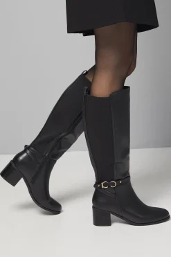 Bottes Hautes Hills en synthétique avec Panneau Extensible et Talon Bloc Moyen