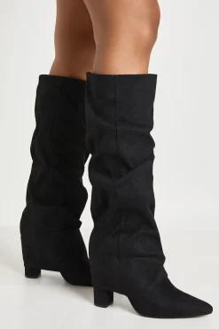 boohoo Bottes hautes jusqu'au genou à revers décontractées en synthétique< Bottes|Bottes En Daim