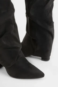 boohoo Bottes hautes jusqu'au genou à revers décontractées en synthétique< Bottes|Bottes En Daim
