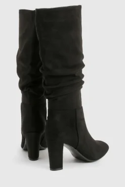boohoo Bottes hautes jusqu'aux genoux décontractées à talon bloc< Bottes|Bottes Hautes