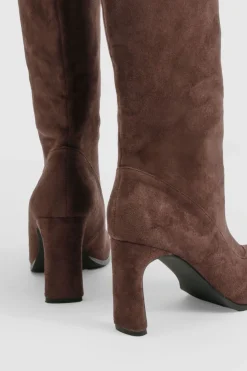 boohoo Bottes hautes jusqu'aux genoux à bout carré< Bottes|Bottes Hautes