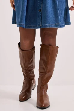 Bottes Hautes Kamille en synthétique avec Élastique Style Cavalière