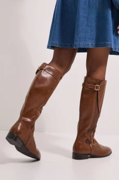 Bottes Hautes Kamille en synthétique avec Élastique Style Cavalière