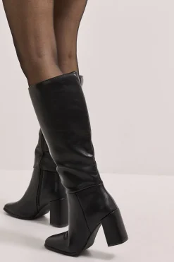 Bottes hautes Kristen en synthétiquecuir à bout carré et talon haut
