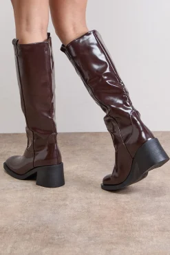 Bottes Hautes Luna en synthétique Brillant Style Gaucho