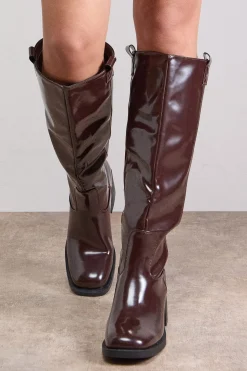 Bottes Hautes Luna en synthétique Brillant Style Gaucho