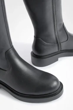 Bottes Hautes Minimalistes À Talon Épais