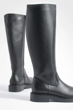 Bottes Hautes Minimalistes À Talon Épais
