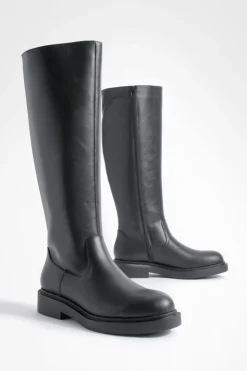 Bottes Hautes Minimalistes À Talon Épais
