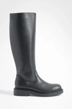Bottes Hautes Minimalistes À Talon Épais